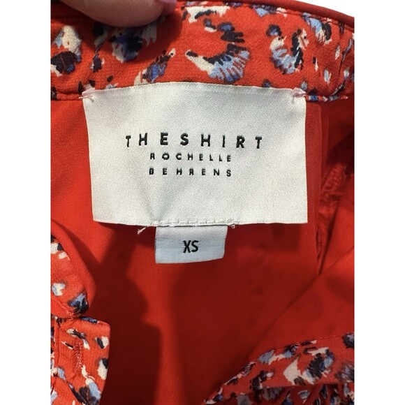 The Shirt Rochelle Behrens Size XS Floral Button Down Red Lagenlook #E4-1 - Picture 2 of 8